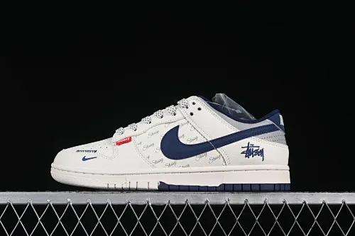 All categories Nk SB Dunk Series Nk SB Dunk Low High-end customized low-top sneakers Nike SB Dunk Low Stusi co-branded three-dimensional blue hook Anniversary high-end customized low-top casual sneakers XS6089-541